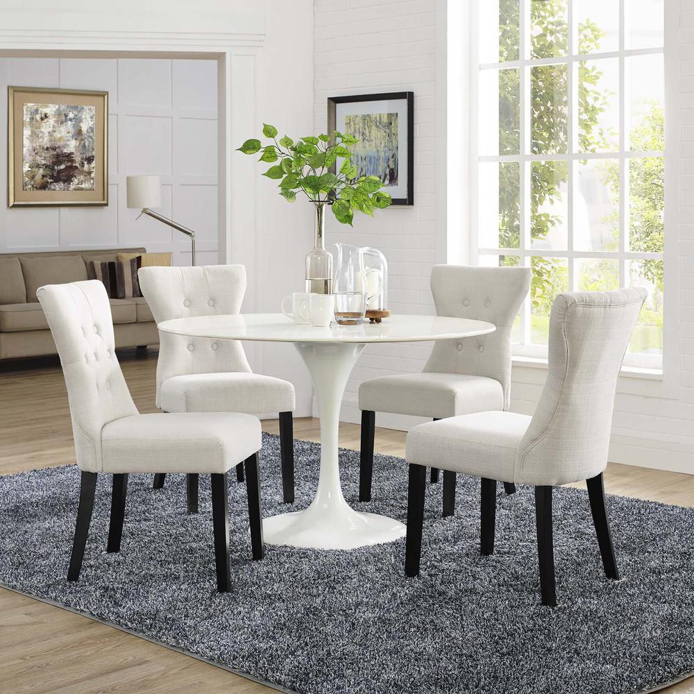 Silhouette Dining Side Chairs Upholstered Fabric Set of 4. Picture 5