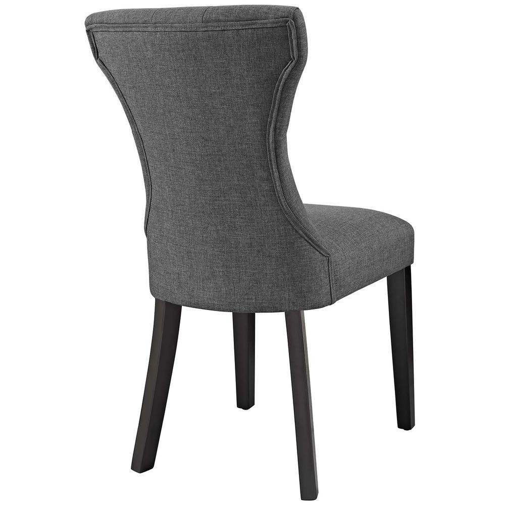Silhouette Dining Side Chairs Upholstered Fabric Set of 4 - Gray EEI-3328-GRY. Picture 4