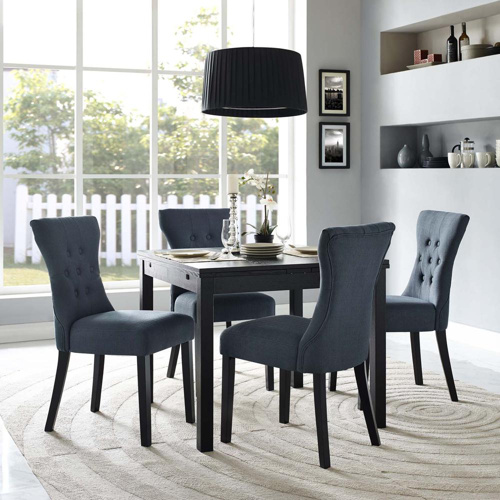 Silhouette Dining Side Chairs Upholstered Fabric Set of 4 - Gray EEI-3328-GRY. Picture 5