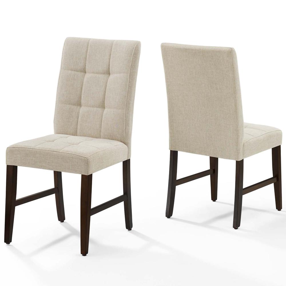 Promulgate Biscuit Tufted Upholstered Fabric Dining Chair Set of 2. Picture 1