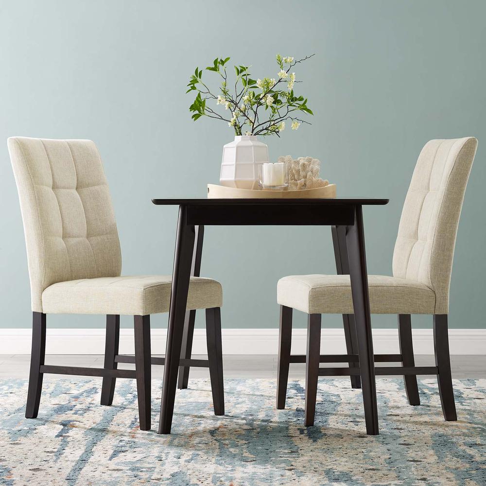 Promulgate Biscuit Tufted Upholstered Fabric Dining Chair Set of 2. Picture 7