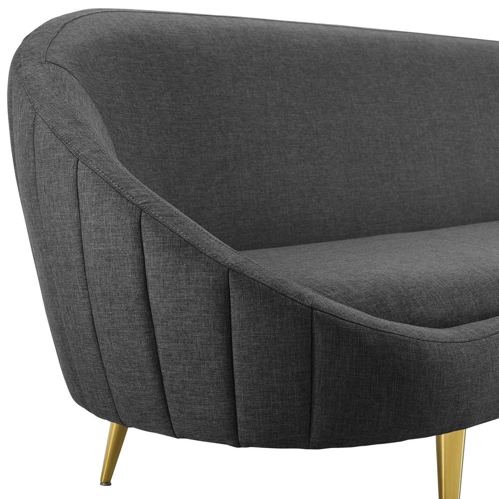 Sublime Vertical Curve Back Fabric Sofa. Picture 4
