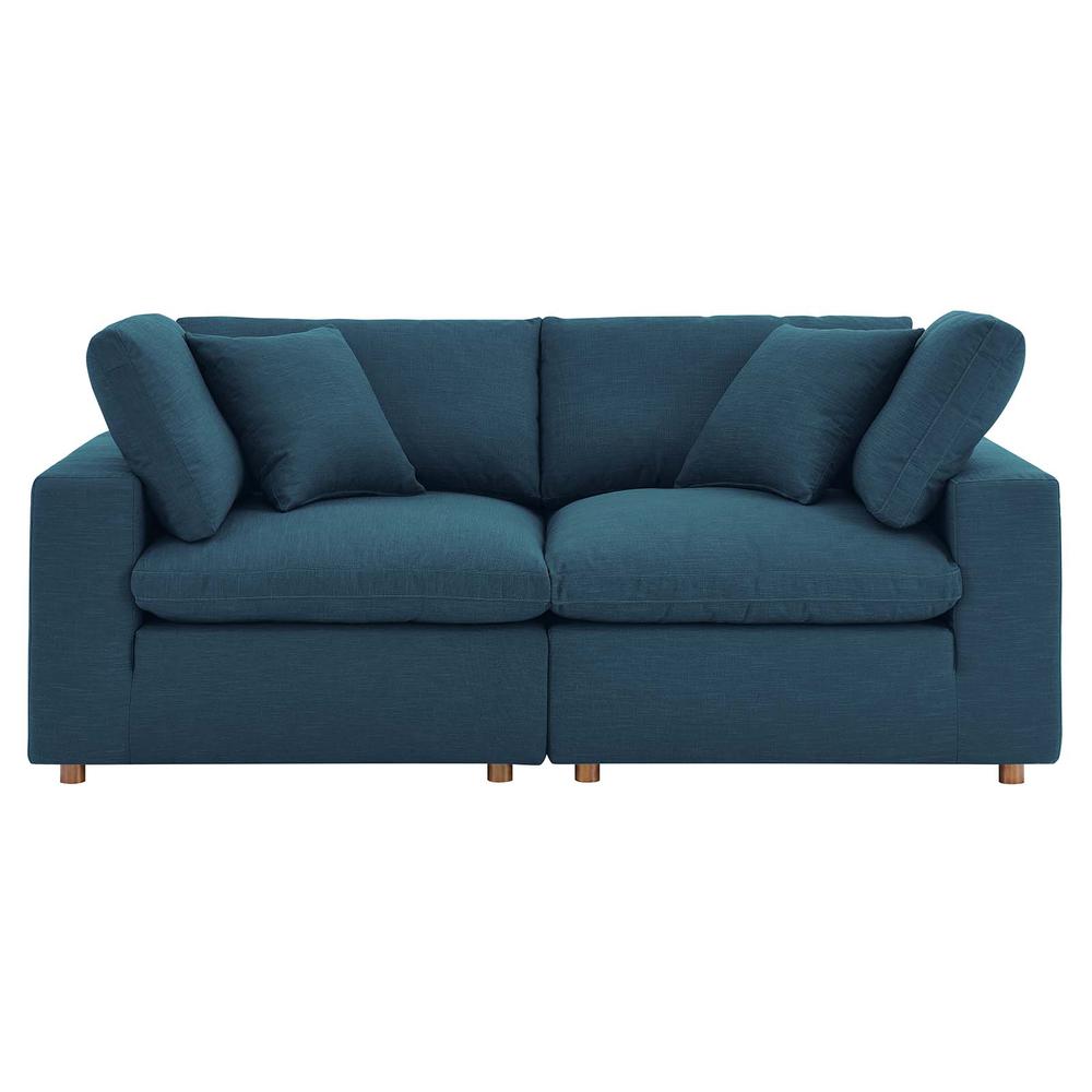 Commix Down Filled Overstuffed 2 Piece Sectional Sofa Set - Azure EEI-3354-AZU. Picture 6