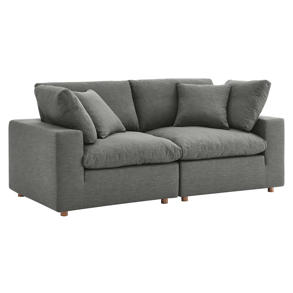 Commix Down Filled Overstuffed 2 Piece Sectional Sofa Set - Gray EEI-3354-GRY. The main picture.