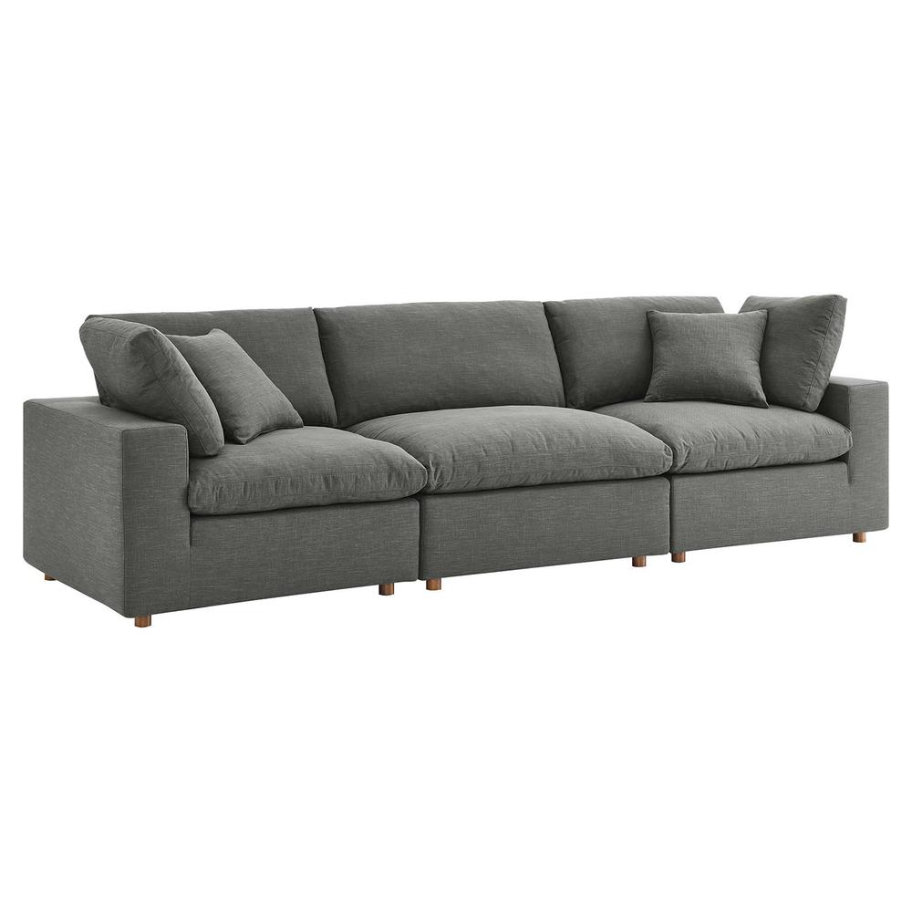 Commix Down Filled Overstuffed 3 Piece Sectional Sofa Set - Gray EEI-3355-GRY. The main picture.