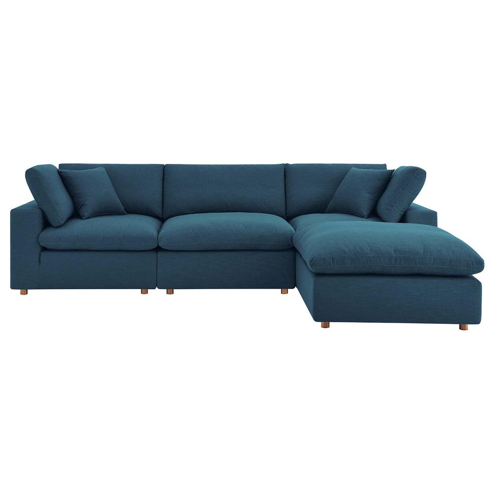 Commix Down Filled Overstuffed 4 Piece Sectional Sofa Set Azure EEI-3356-AZU. Picture 11