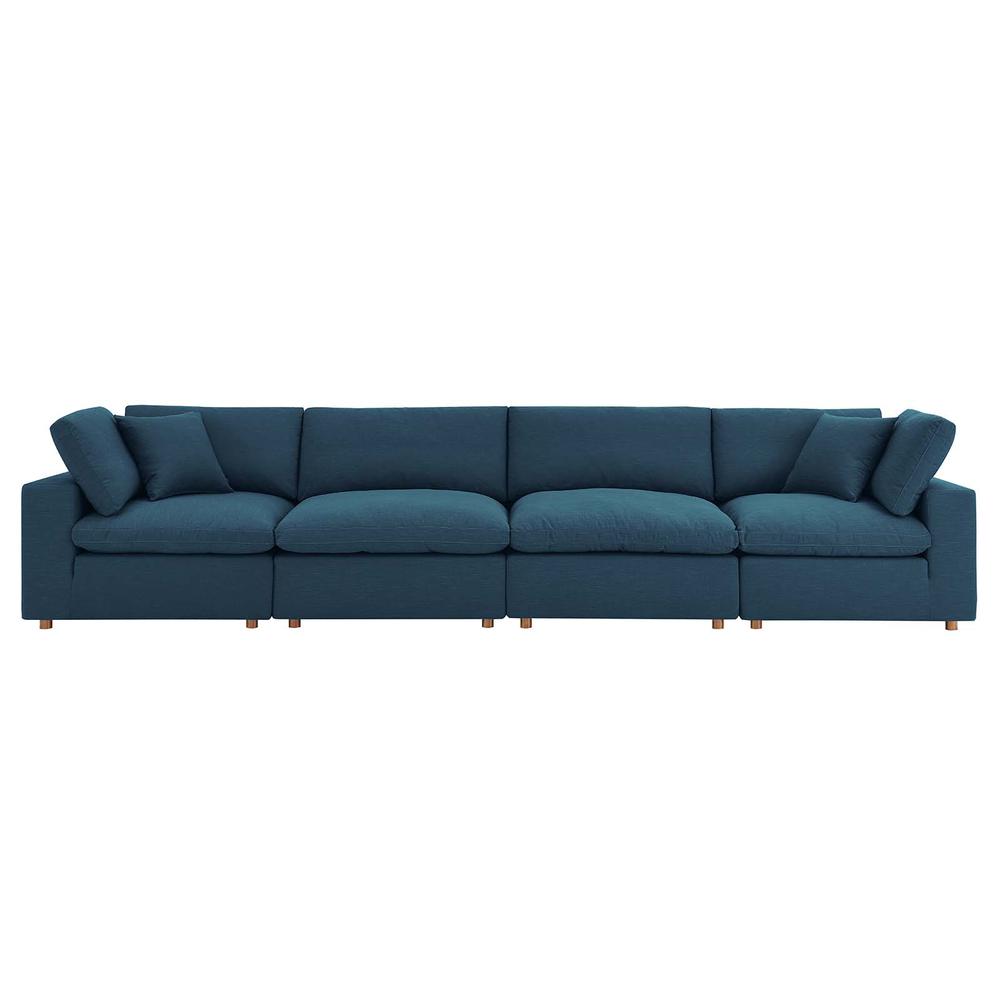 Commix Down Filled Overstuffed 4 Piece Sectional Sofa Set - Azure EEI-3357-AZU. Picture 9