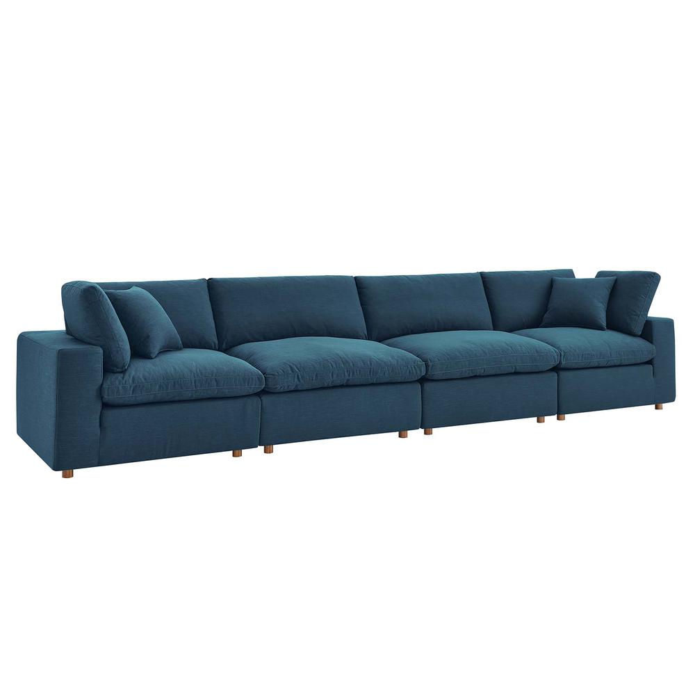 Commix Down Filled Overstuffed 4 Piece Sectional Sofa Set - Azure EEI-3357-AZU. The main picture.