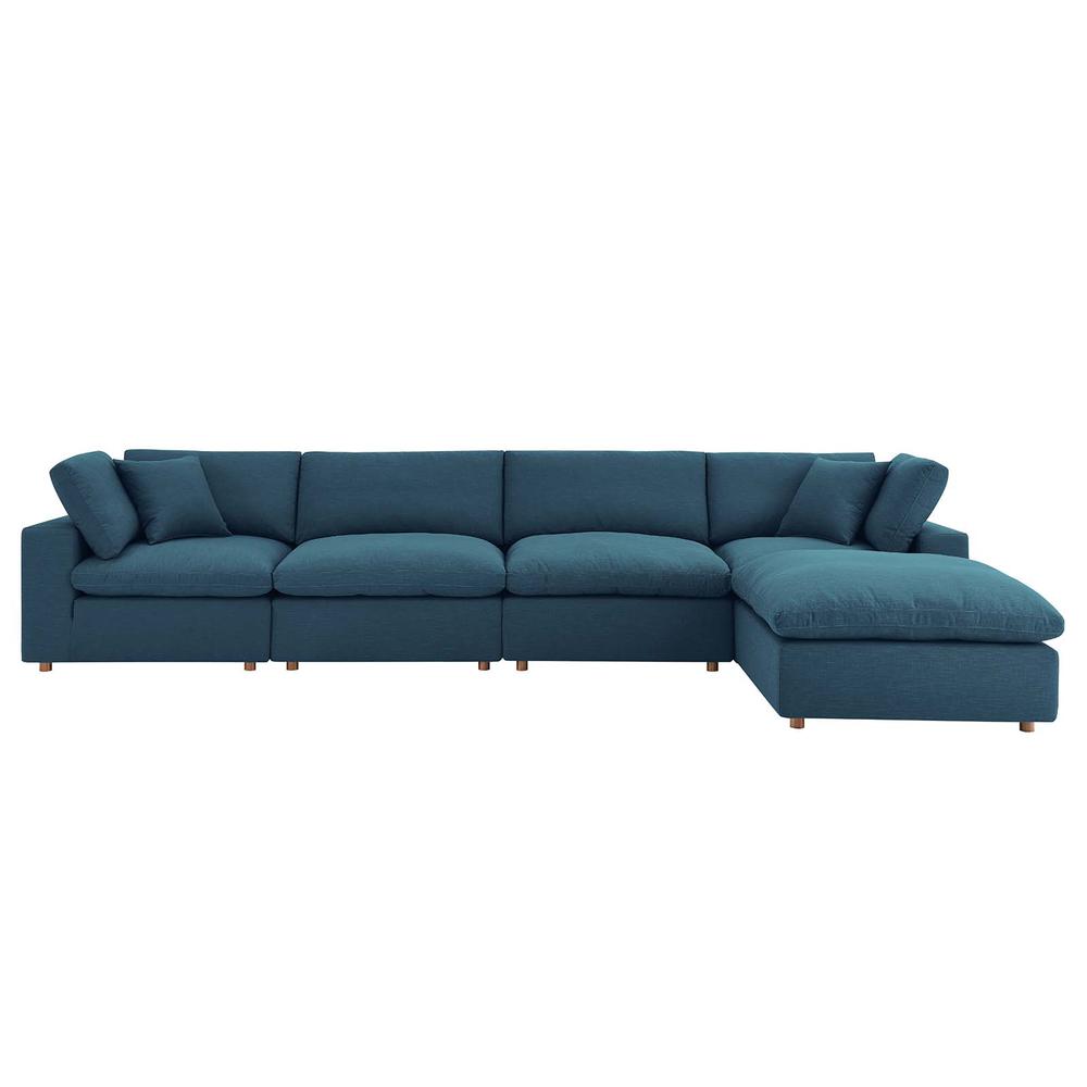 Commix Down Filled Overstuffed 5 Piece Sectional Sofa Set - Azure EEI-3358-AZU. Picture 11