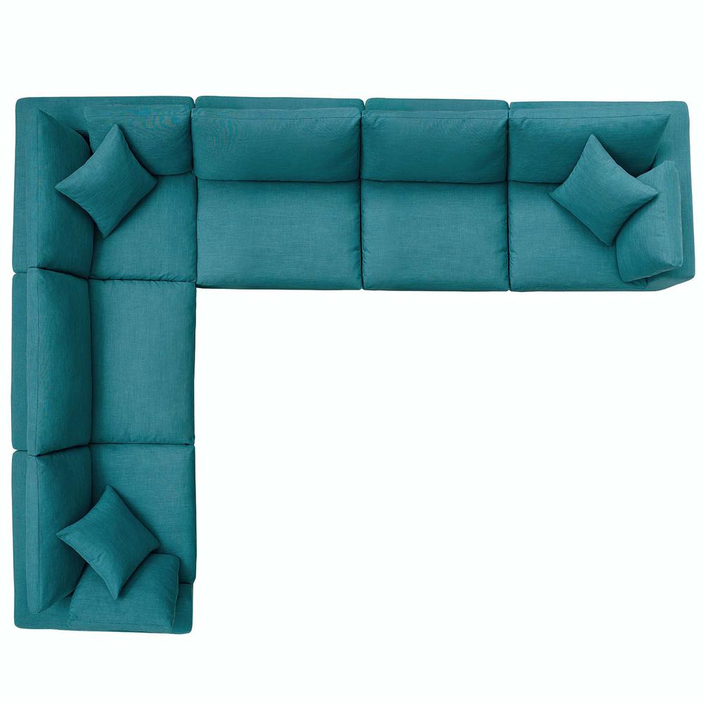 Commix Down Filled Overstuffed 6 Piece Sectional Sofa Set - Teal EEI-3361-TEA. Picture 2