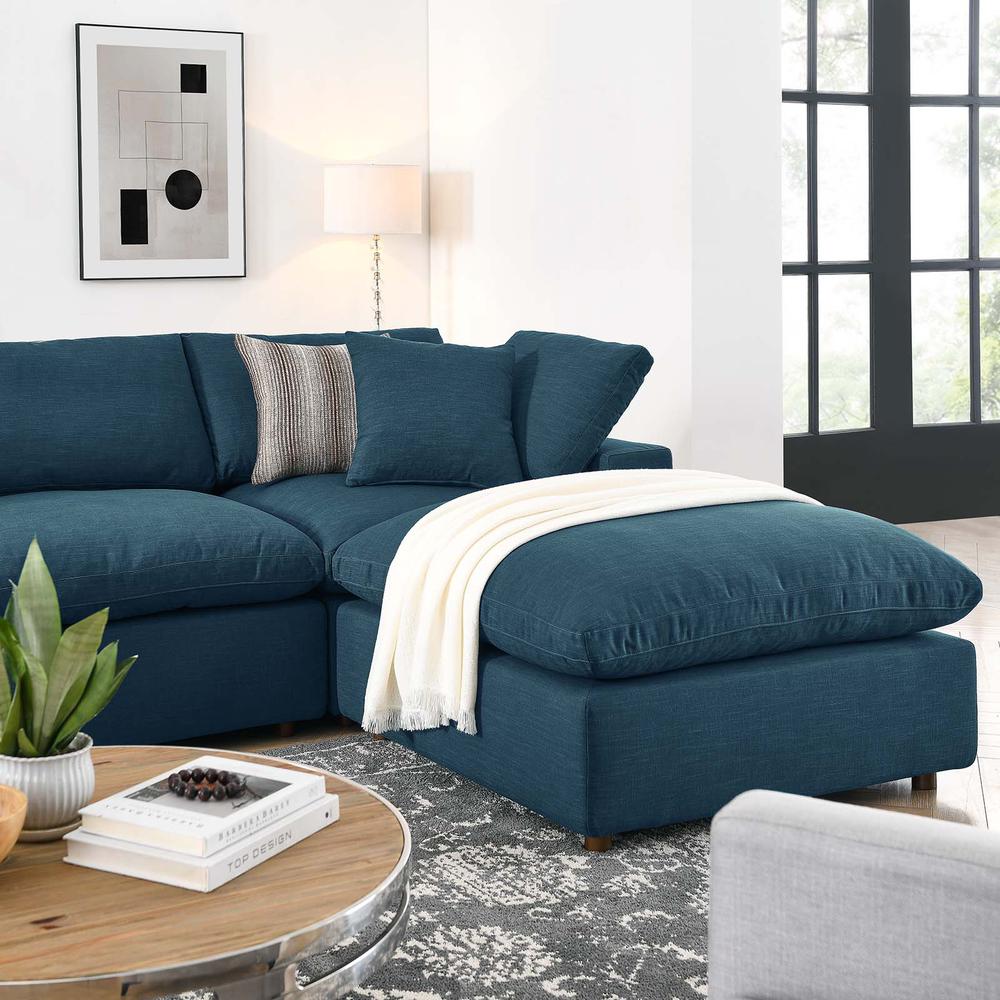 Commix Down Filled Overstuffed 7 Piece Sectional Sofa Set - Azure EEI-3364-AZU. Picture 10