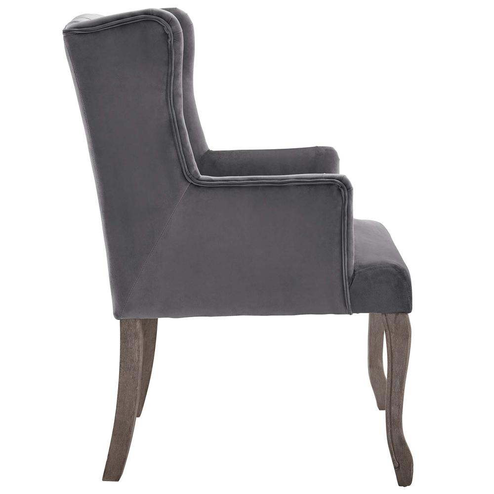 Realm French Vintage Dining Performance Velvet Armchair. Picture 2