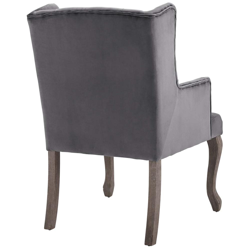 Realm French Vintage Dining Performance Velvet Armchair. Picture 3