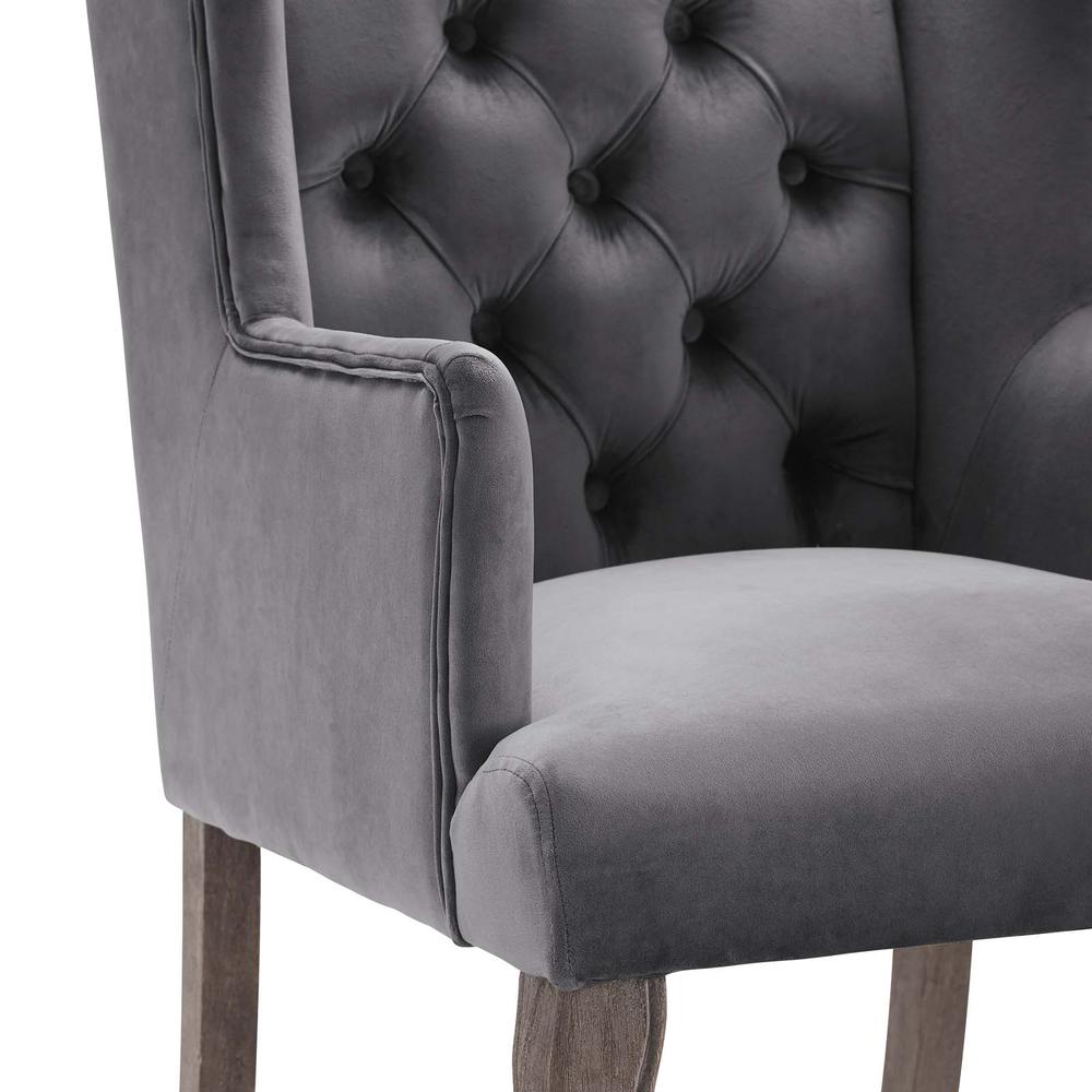 Realm French Vintage Dining Performance Velvet Armchair. Picture 5