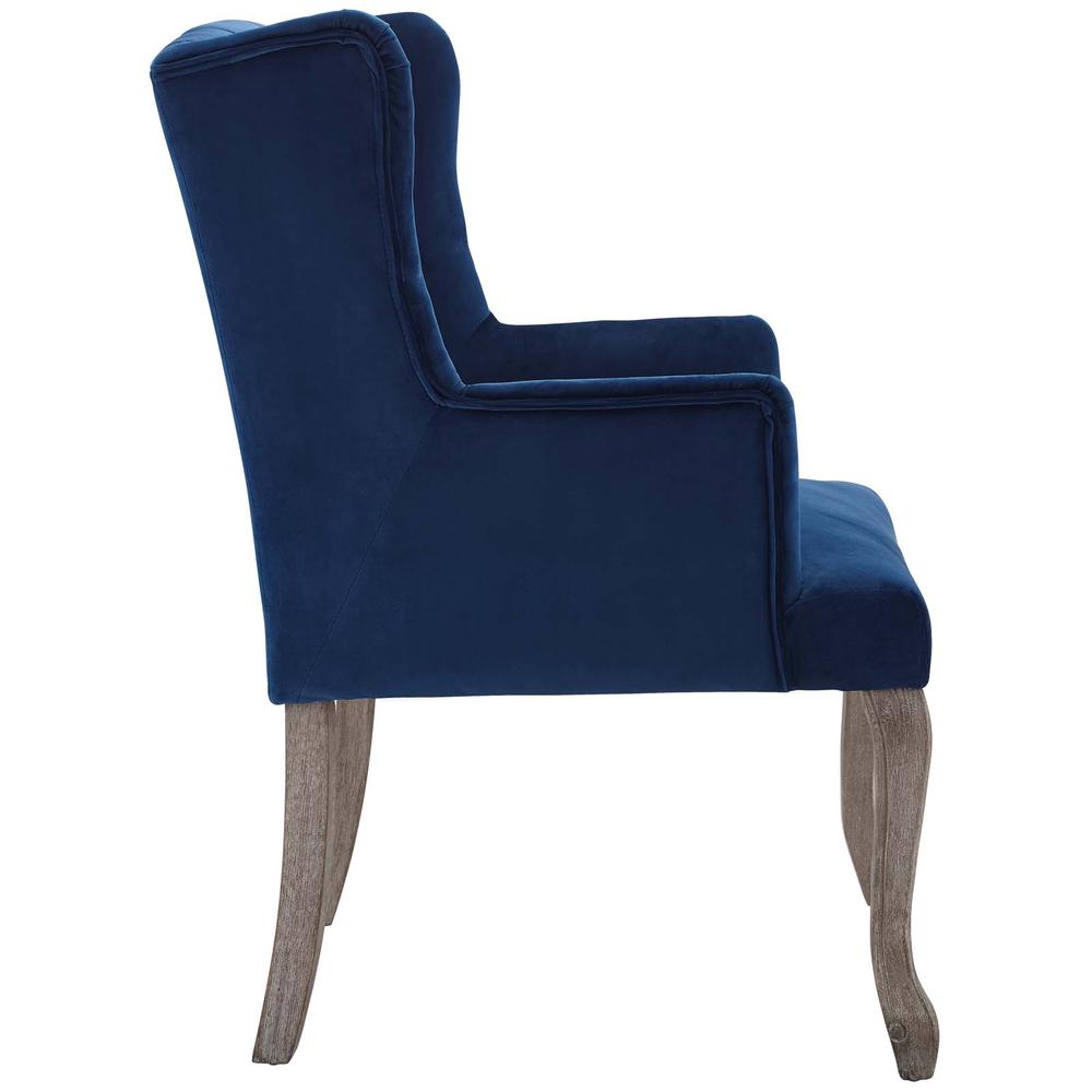 Realm French Vintage Dining Performance Velvet Armchair. Picture 2