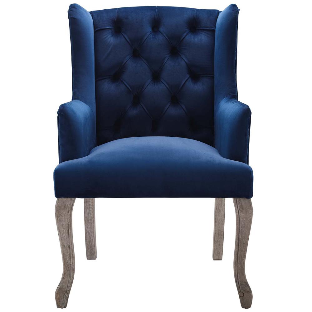 Realm French Vintage Dining Performance Velvet Armchair. Picture 4