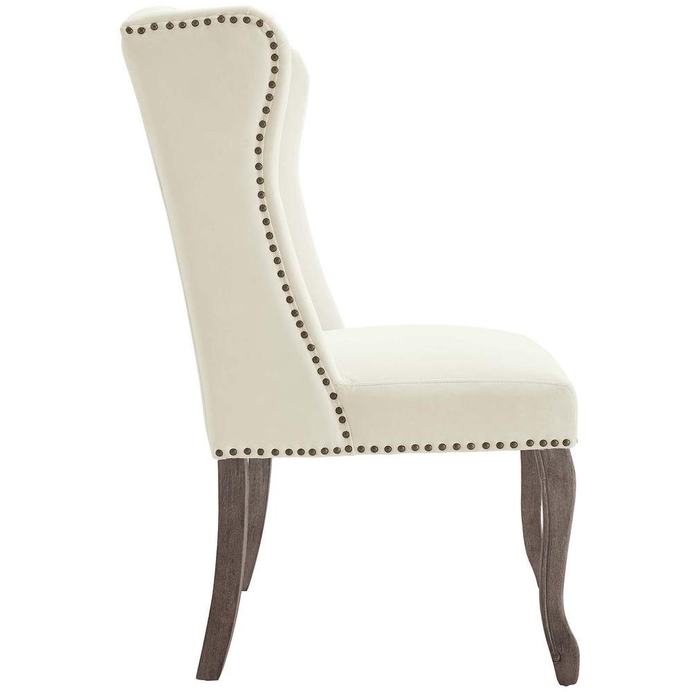 Apprise French Vintage Dining Performance Velvet Side Chair. Picture 2