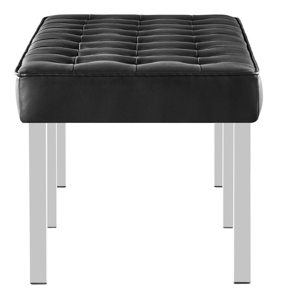 Loft Tufted Vegan Leather Bench. Picture 2