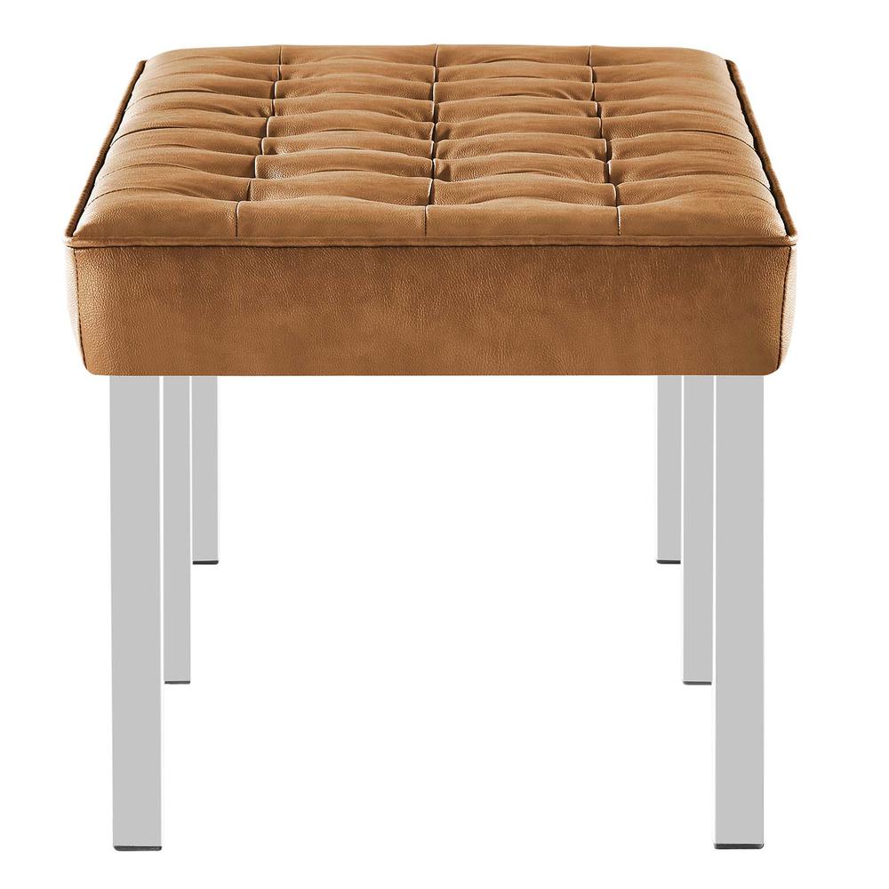 Loft Tufted Vegan Leather Bench. Picture 2