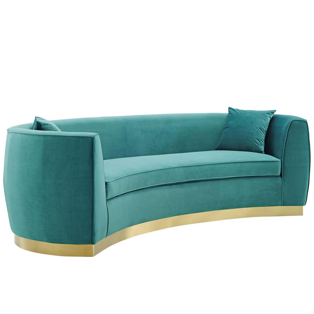 Resolute Curved Performance Velvet Sofa. Picture 2