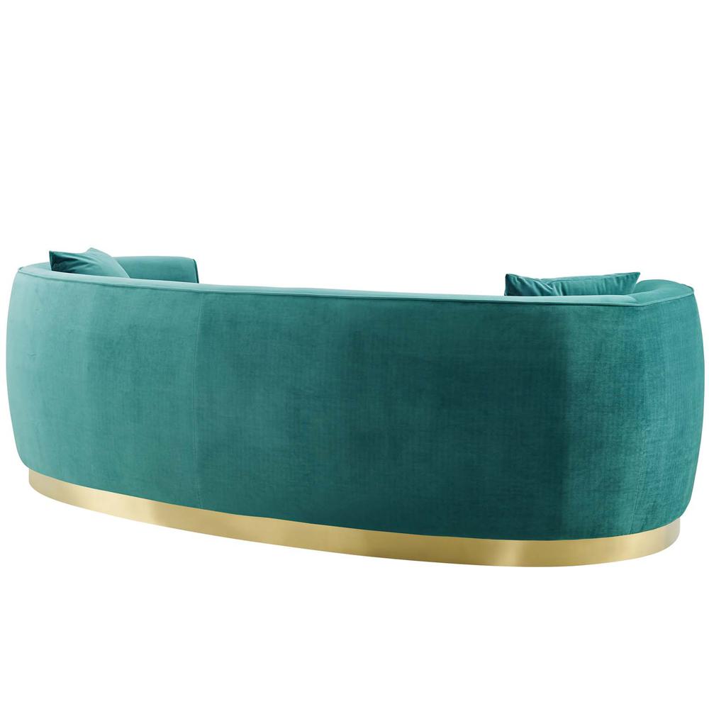 Resolute Curved Performance Velvet Sofa. Picture 4