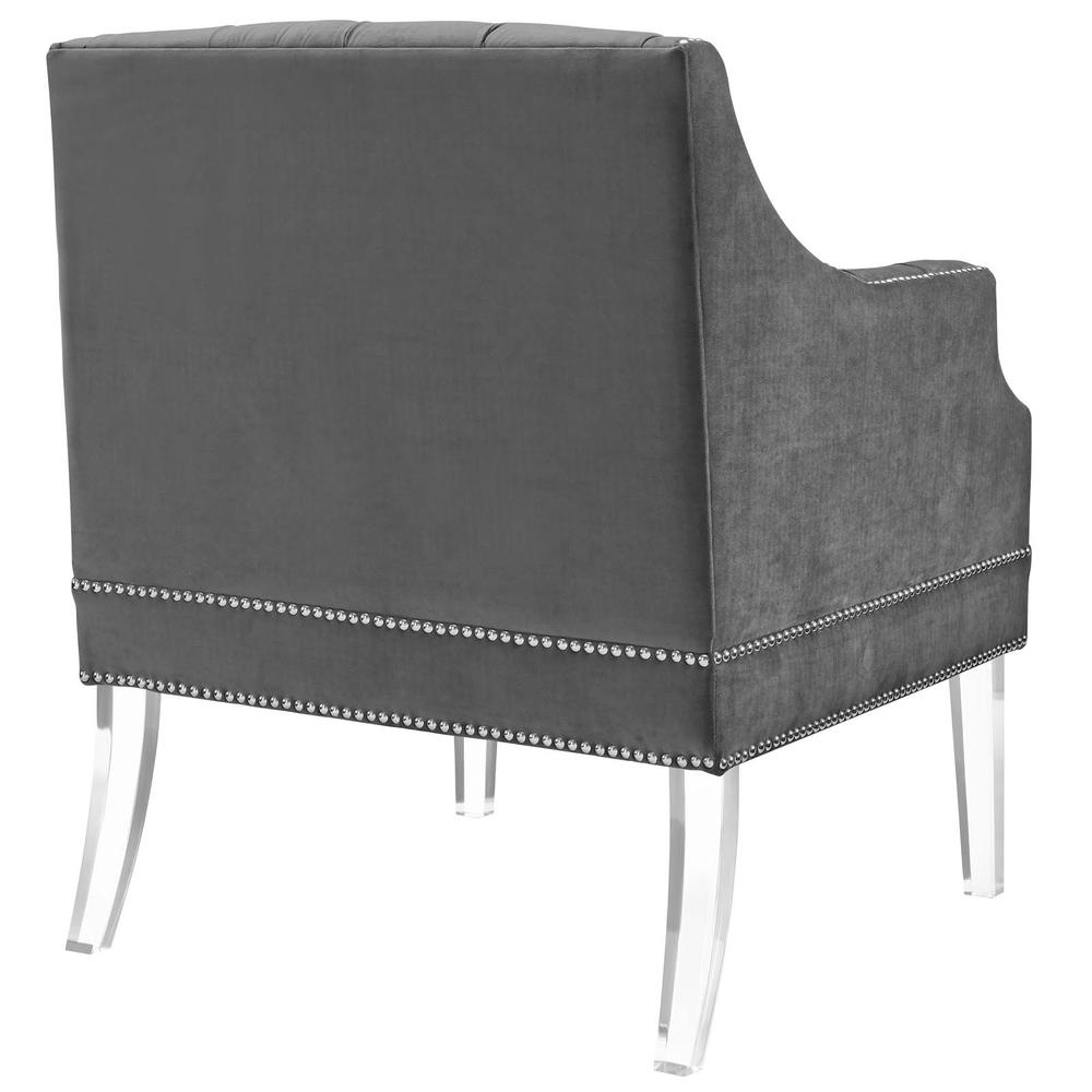 Proverbial Tufted Button Accent Performance Velvet Armchair. Picture 3