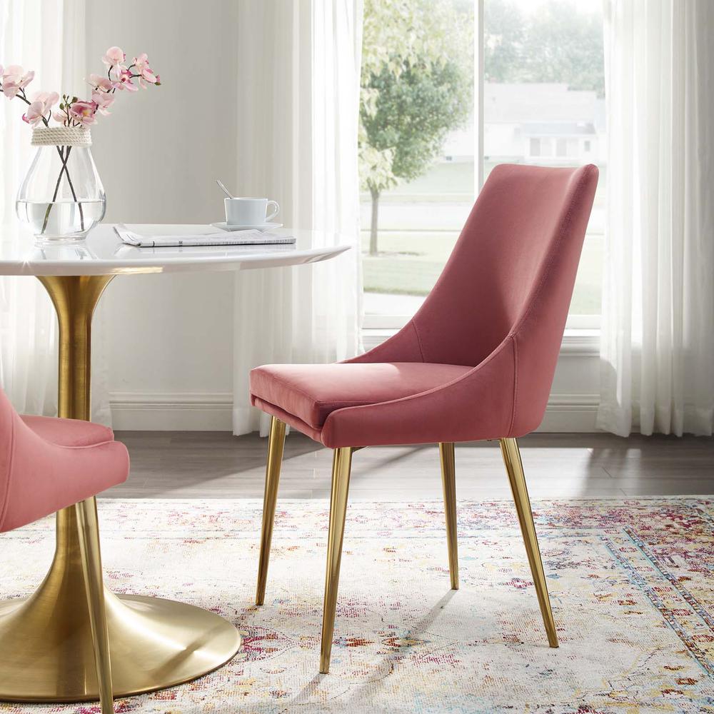 Viscount Modern Accent Performance Velvet Dining Chair - Dusty Rose EEI-3416-DUS. Picture 7