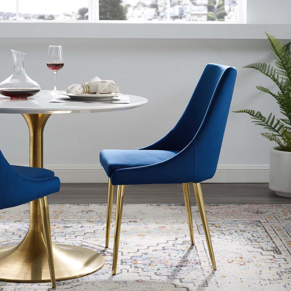 Viscount Modern Accent Performance Velvet Dining Chair. Picture 7