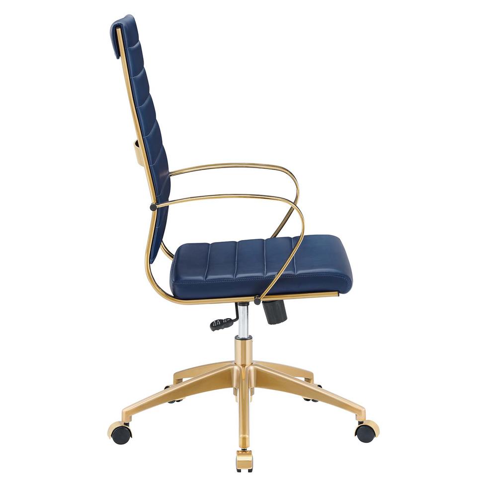 Jive Gold Stainless Steel Highback Office Chair - Gold Navy EEI-3417-GLD-NAV. Picture 3