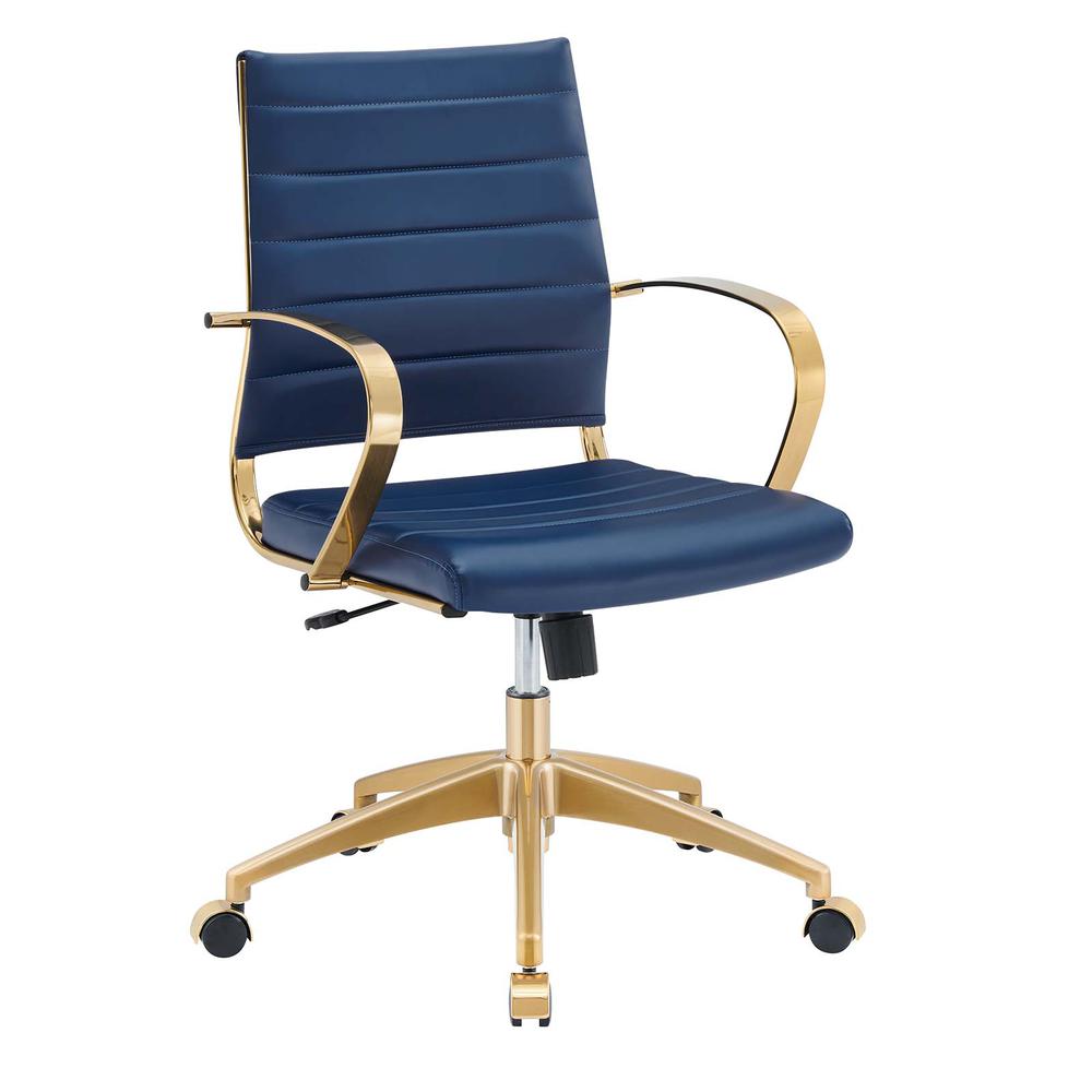 Jive Gold Stainless Steel Midback Office Chair - Gold Navy EEI-3418-GLD-NAV. The main picture.