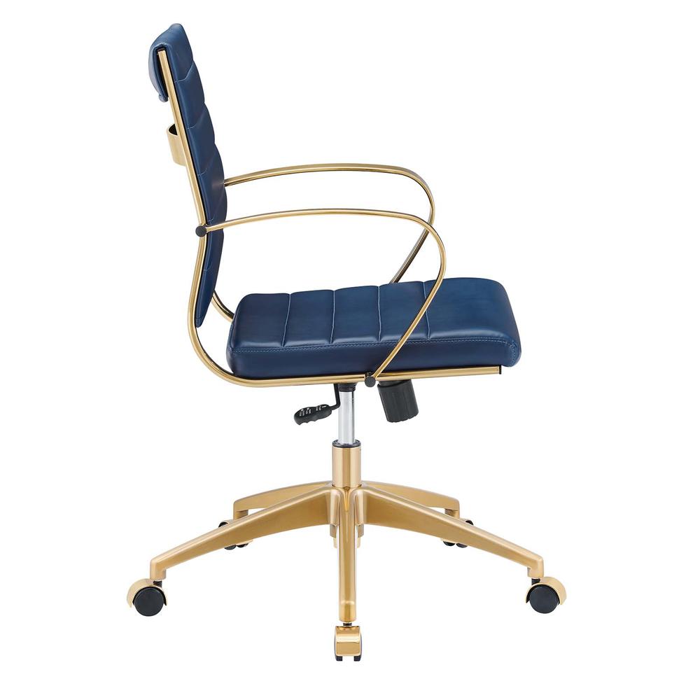 Jive Gold Stainless Steel Midback Office Chair - Gold Navy EEI-3418-GLD-NAV. Picture 3