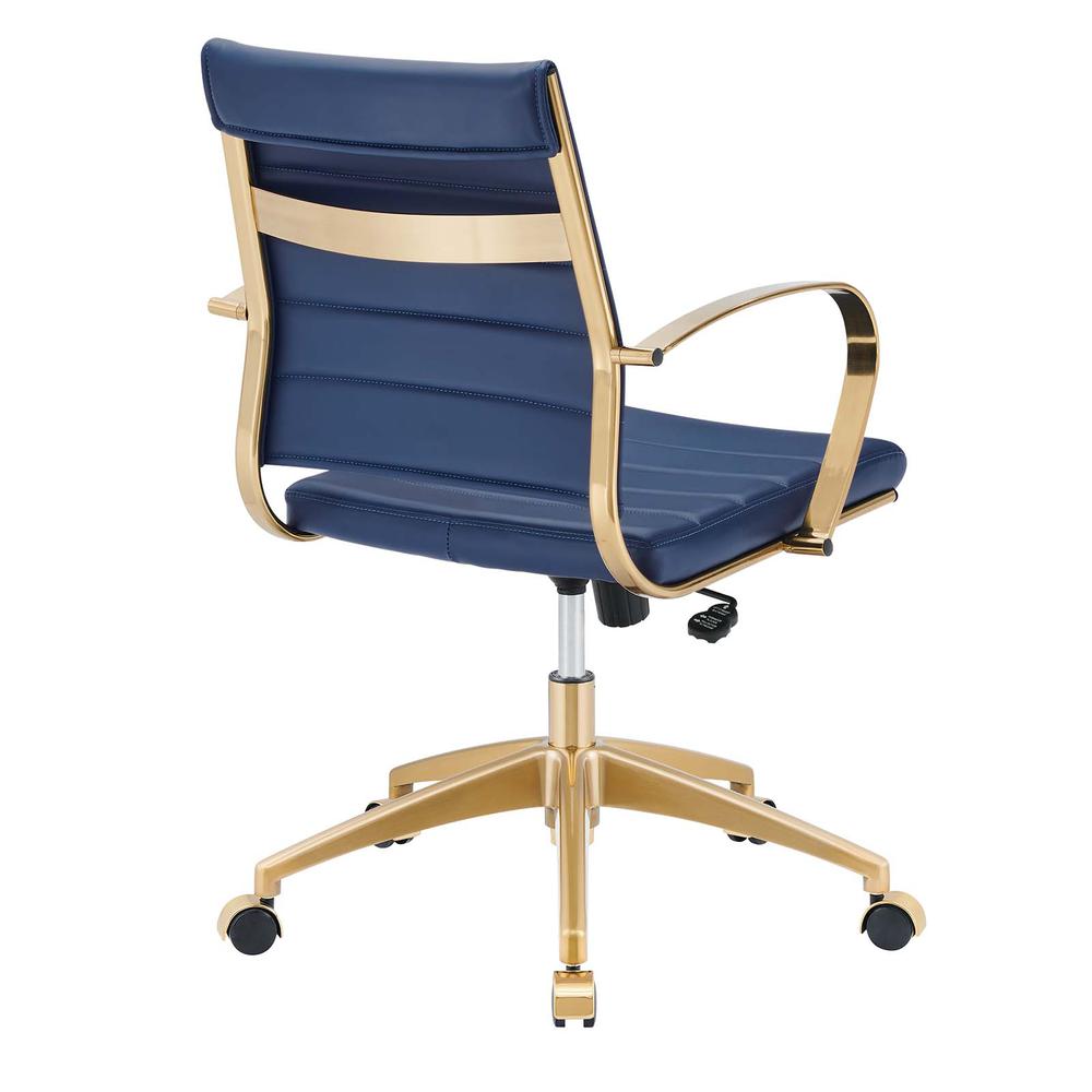 Jive Gold Stainless Steel Midback Office Chair - Gold Navy EEI-3418-GLD-NAV. Picture 4