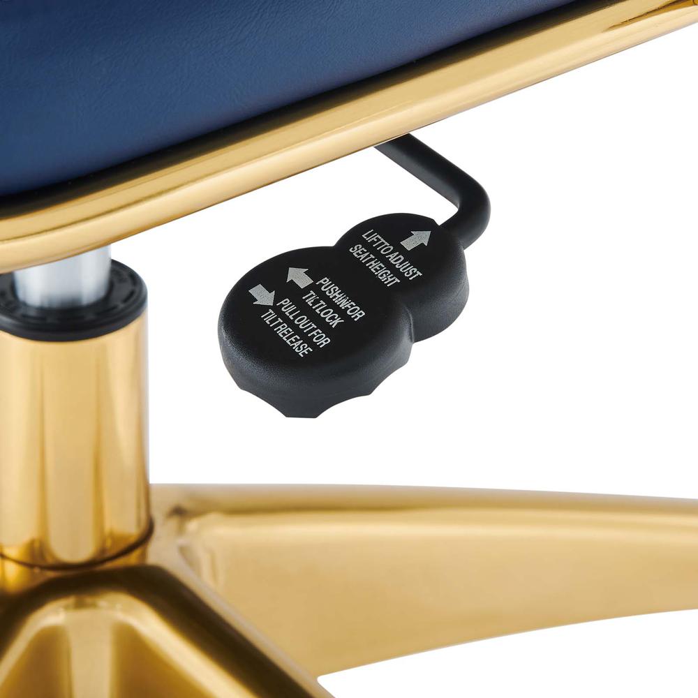 Jive Gold Stainless Steel Midback Office Chair - Gold Navy EEI-3418-GLD-NAV. Picture 6