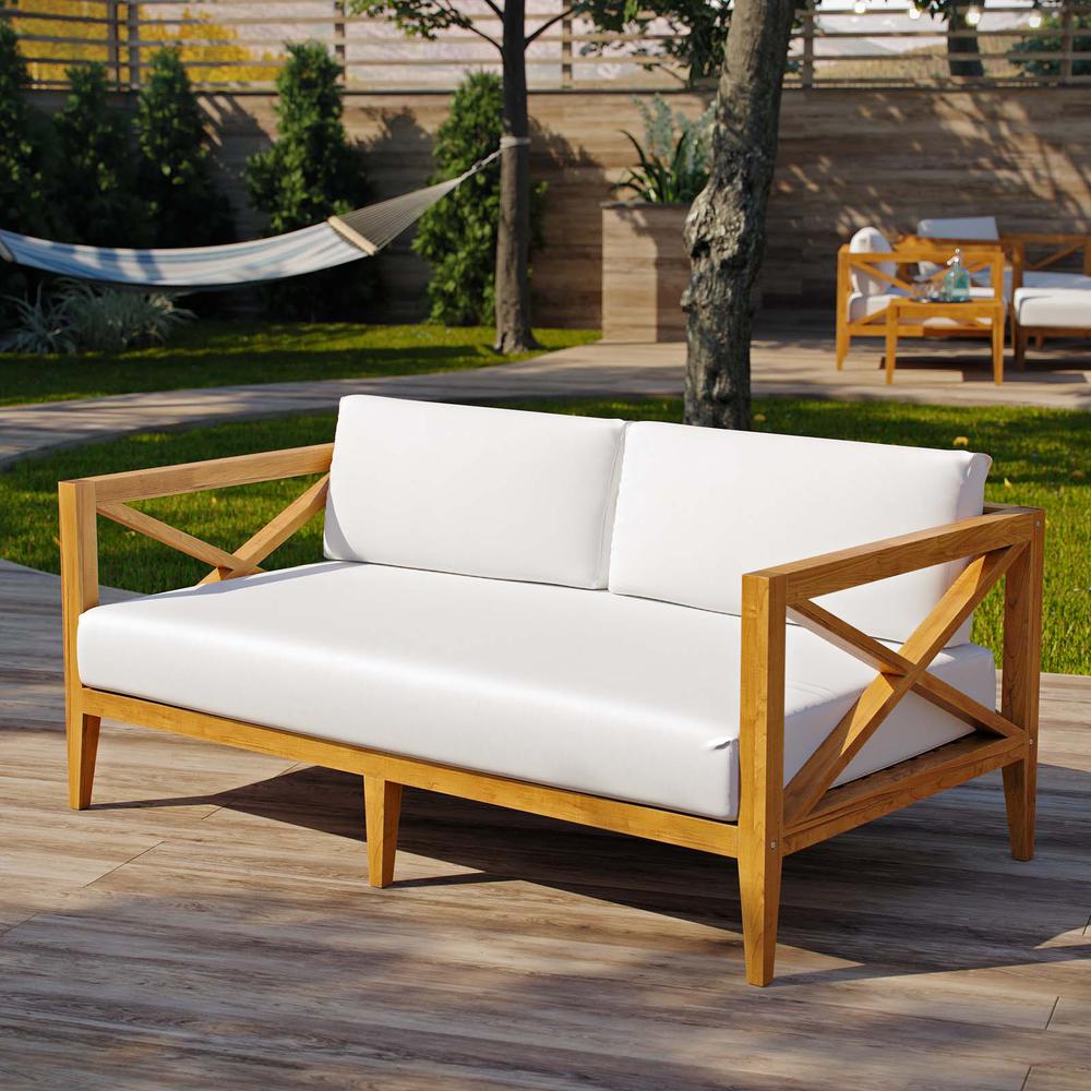 Northlake Outdoor Patio Premium Grade A Teak Wood Sofa. Picture 7