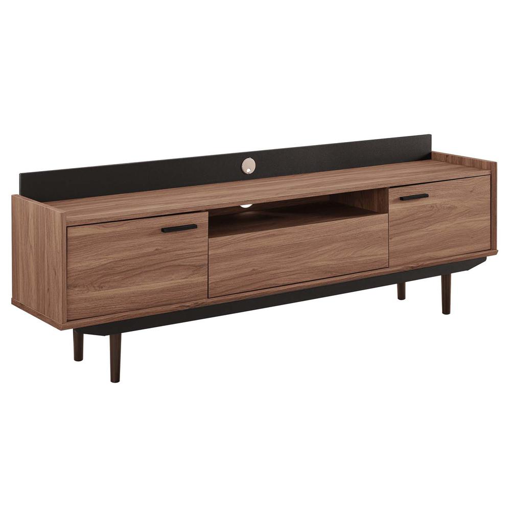 Visionary 71" TV Stand - Walnut Black EEI-3435-WAL-BLK. Picture 1