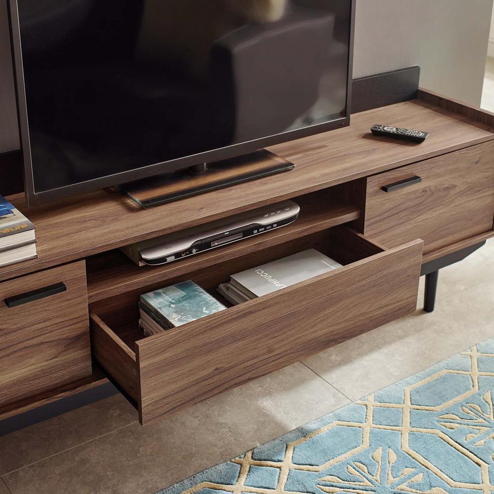 Visionary 71" TV Stand - Walnut Black EEI-3435-WAL-BLK. Picture 5