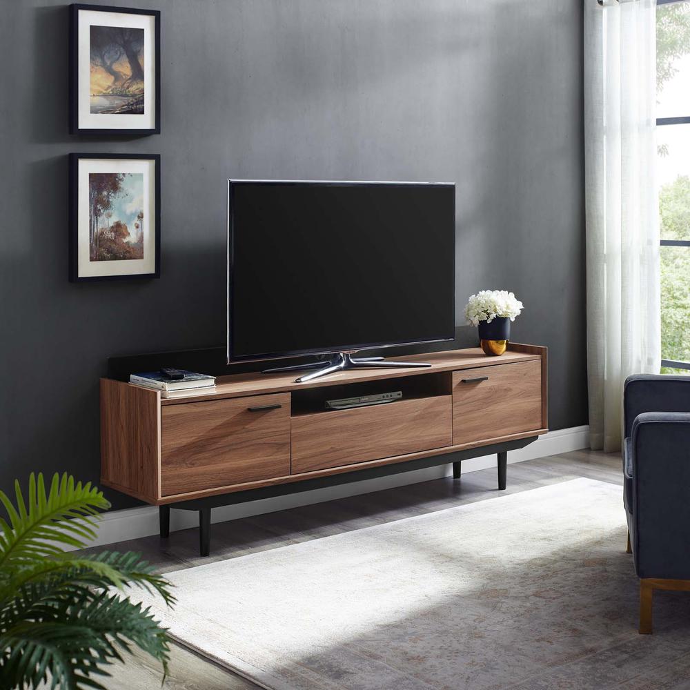 Visionary 71" TV Stand - Walnut Black EEI-3435-WAL-BLK. Picture 6