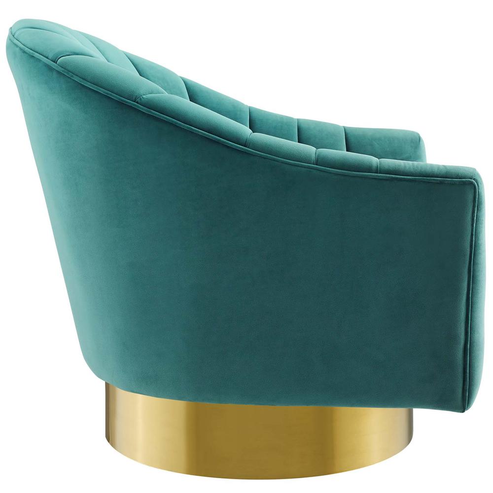 Buoyant Vertical Channel Tufted Accent Lounge Performance Velvet Swivel Chair. Picture 2
