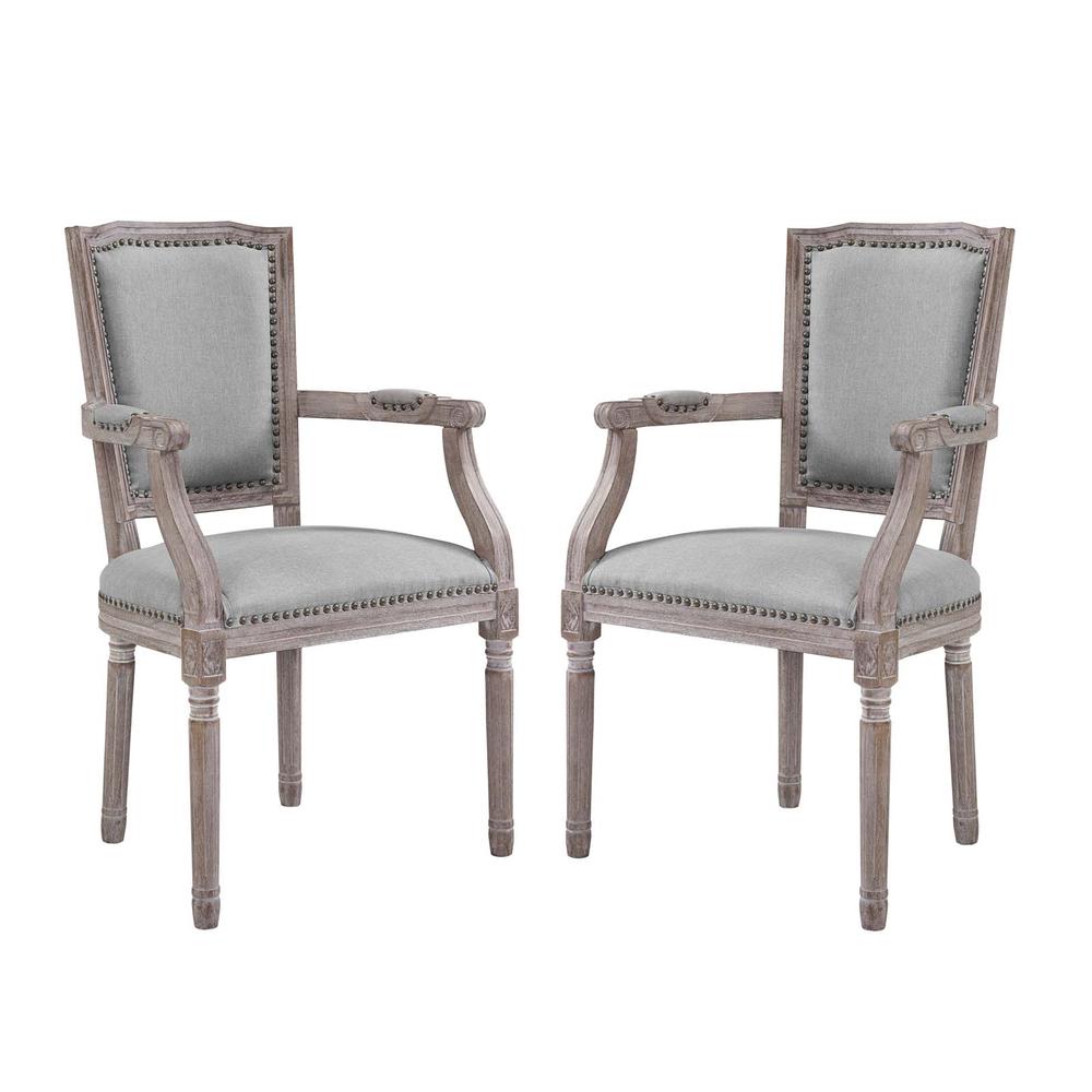 Penchant Dining Armchair Upholstered Fabric Set of 2. Picture 1