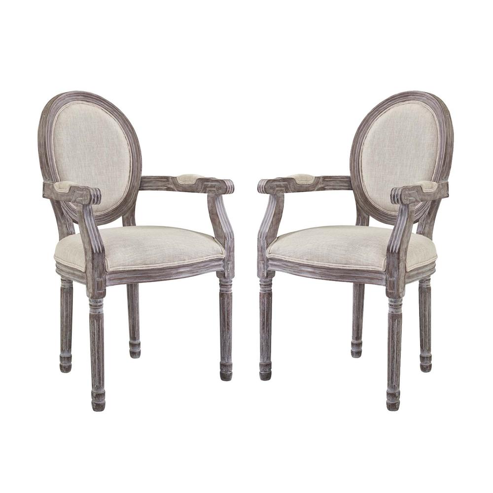 Emanate Dining Armchair Upholstered Fabric Set of 2 - Beige EEI-3465-BEI. Picture 1
