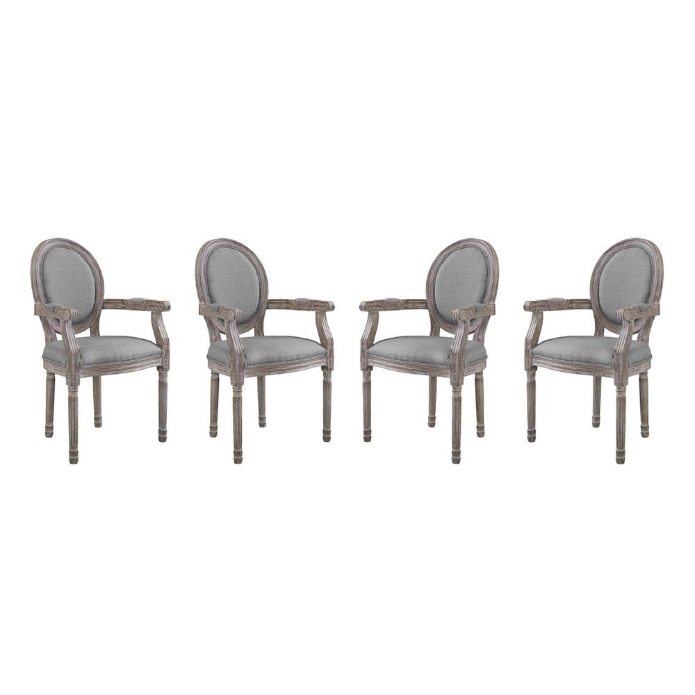 Emanate Dining Armchair Upholstered Fabric Set of 4. Picture 1