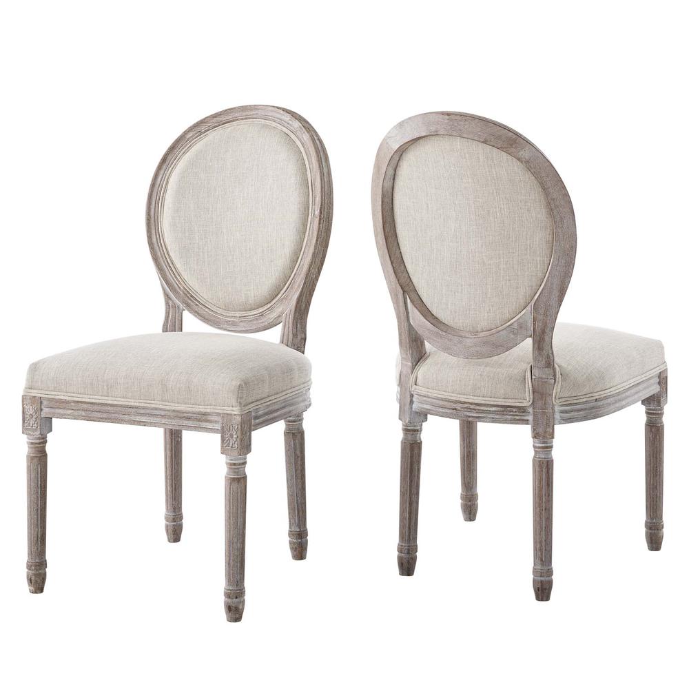 Emanate Dining Side Chair Upholstered Fabric Set of 2 - Beige EEI-3467-BEI. Picture 1
