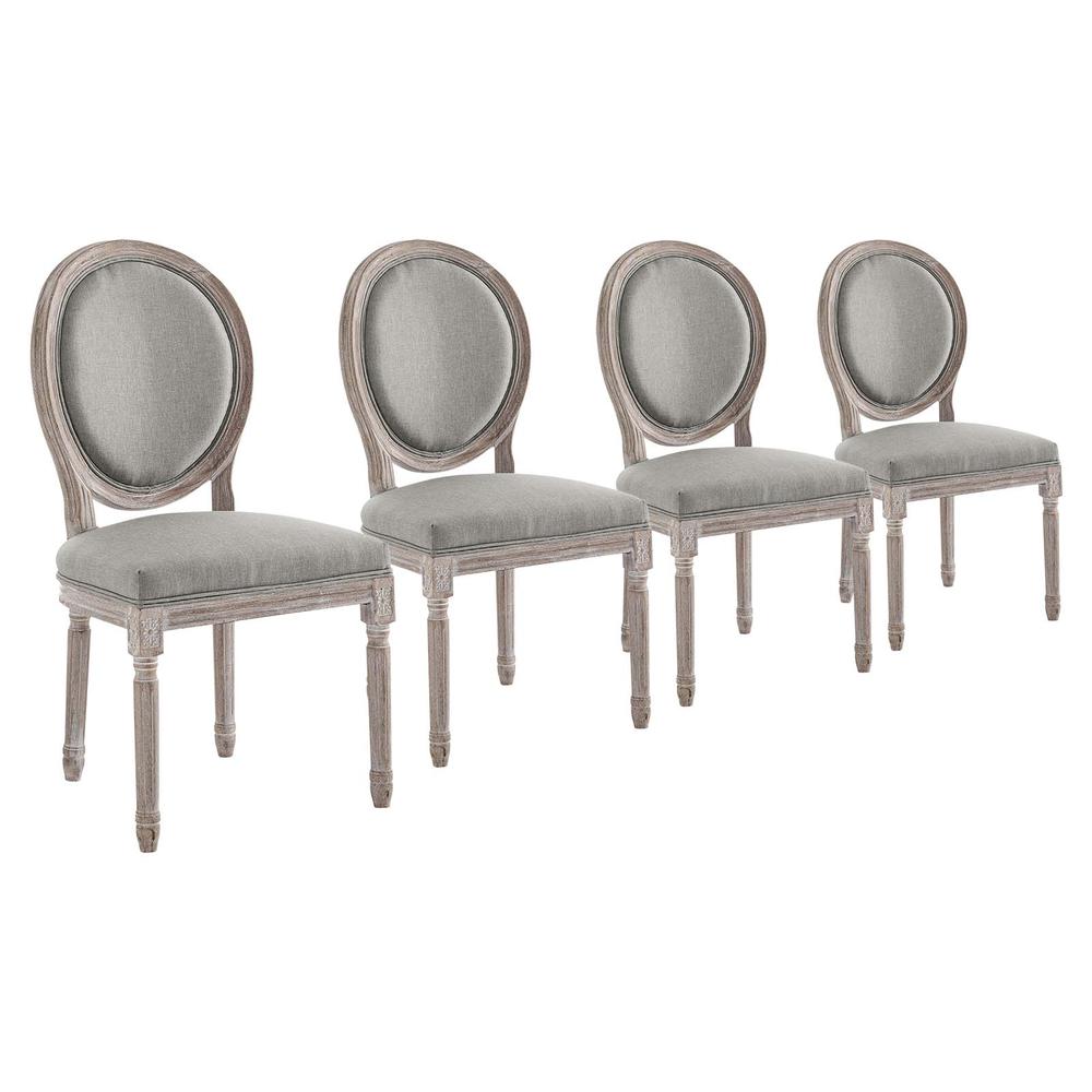 Emanate Dining Side Chair Upholstered Fabric Set of 4 - Light Gray EEI-3468-LGR. Picture 1