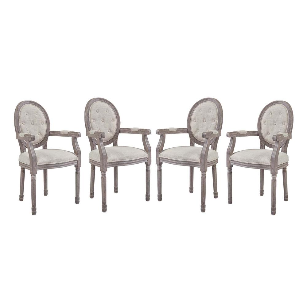 Arise Dining Armchair Upholstered Fabric Set of 4 - Beige EEI-3471-BEI. Picture 1