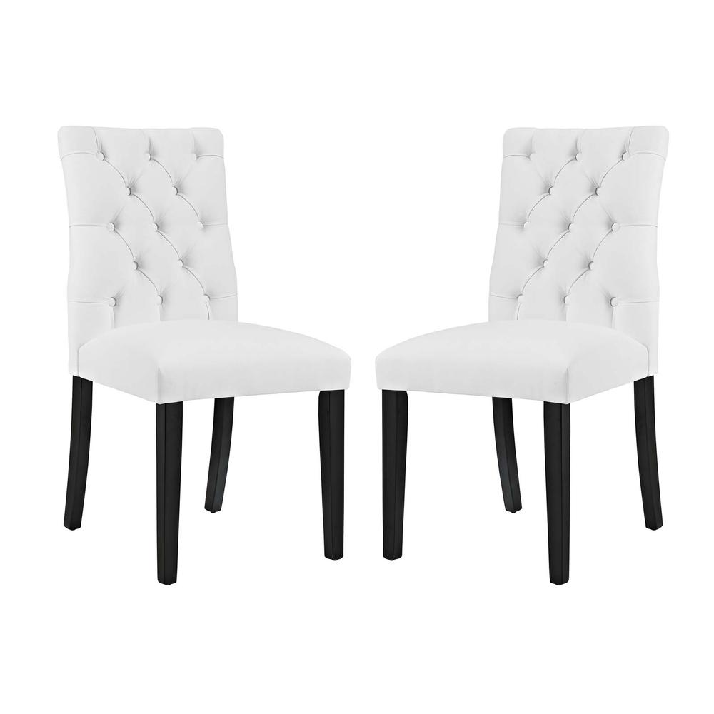 Duchess Dining Chair Vinyl Set of 2 - White EEI-3472-WHI. The main picture.