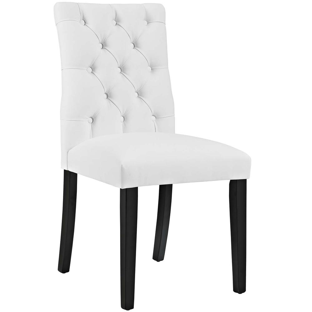 Duchess Dining Chair Vinyl Set of 2 - White EEI-3472-WHI. Picture 2