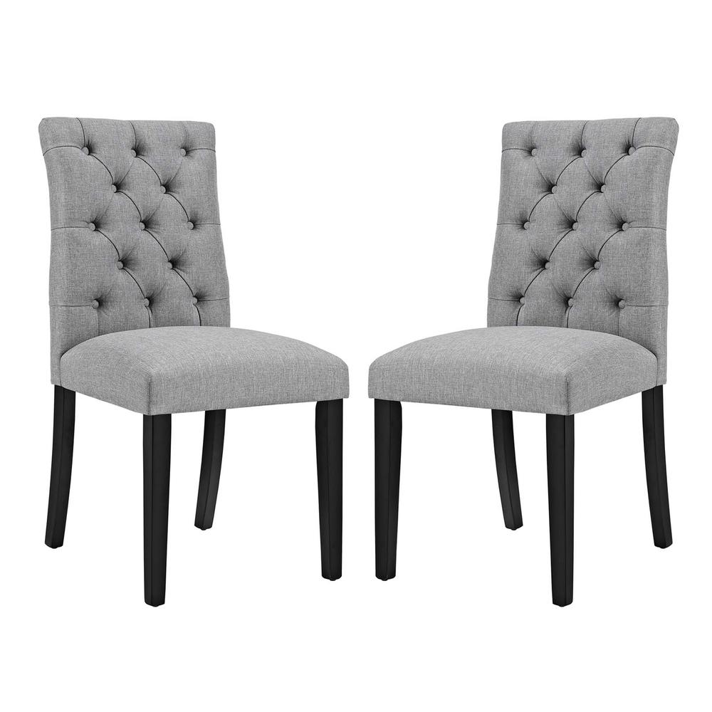 Duchess Dining Chair Fabric Set of 2 - Light Gray EEI-3474-LGR. The main picture.