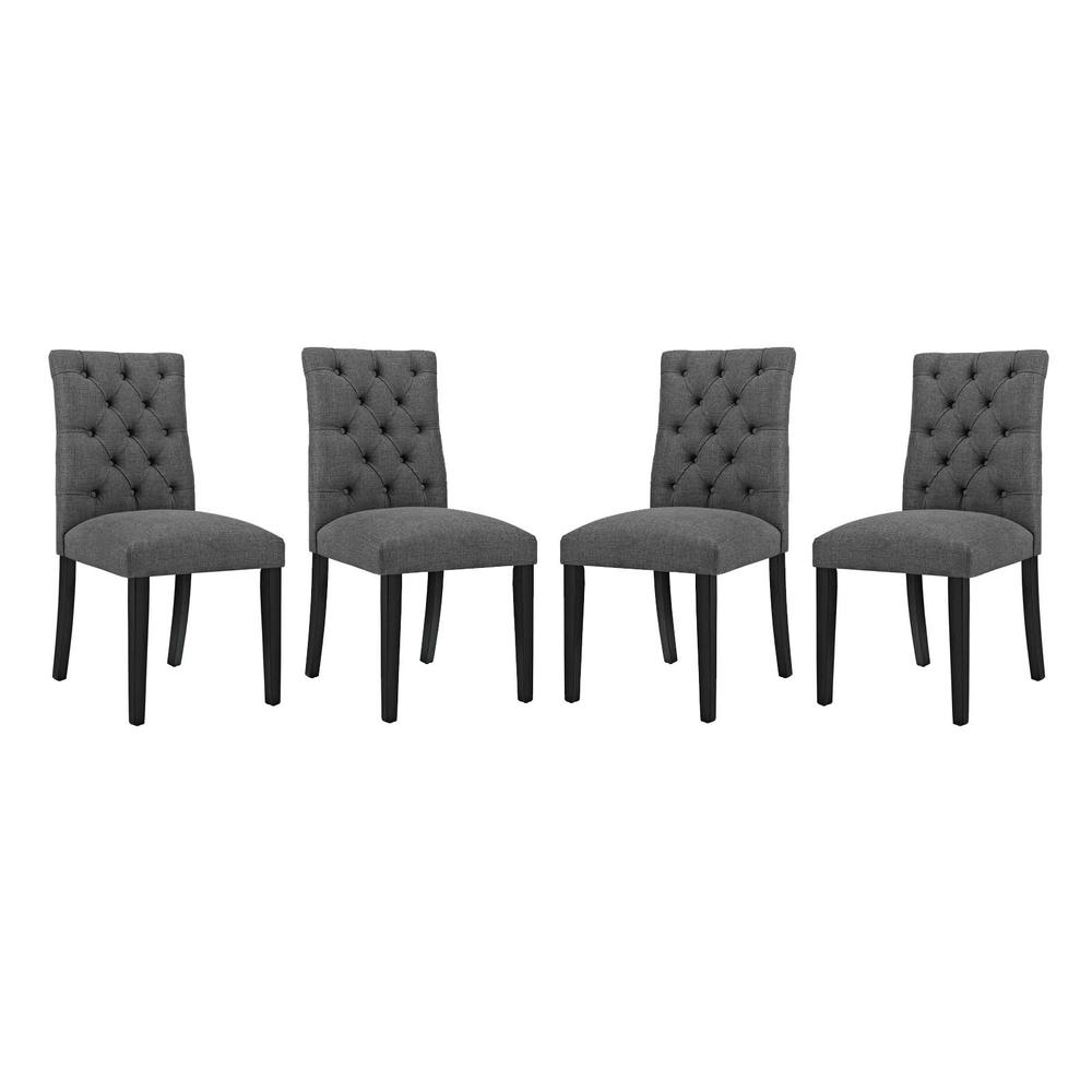 Duchess Dining Chair Fabric Set of 4 - Gray EEI-3475-GRY. The main picture.