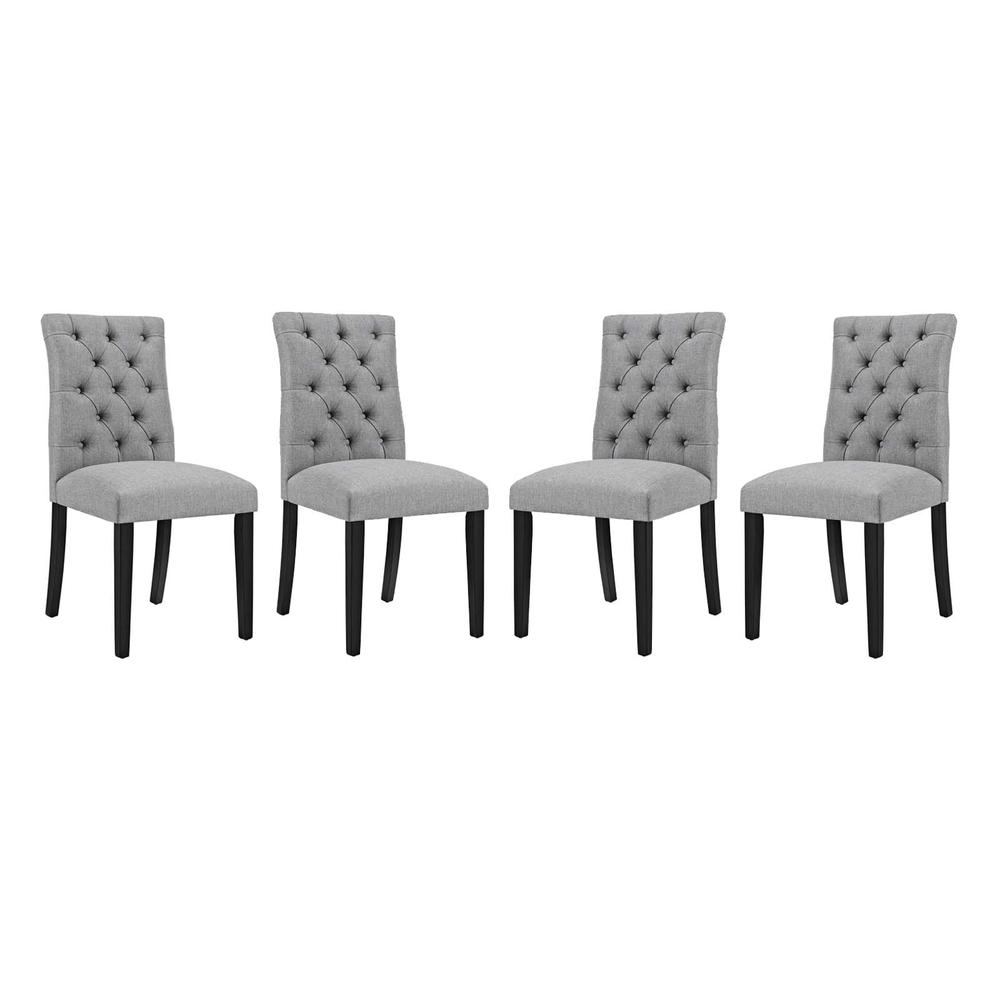 Duchess Dining Chair Fabric Set of 4 - Light Gray EEI-3475-LGR. Picture 1