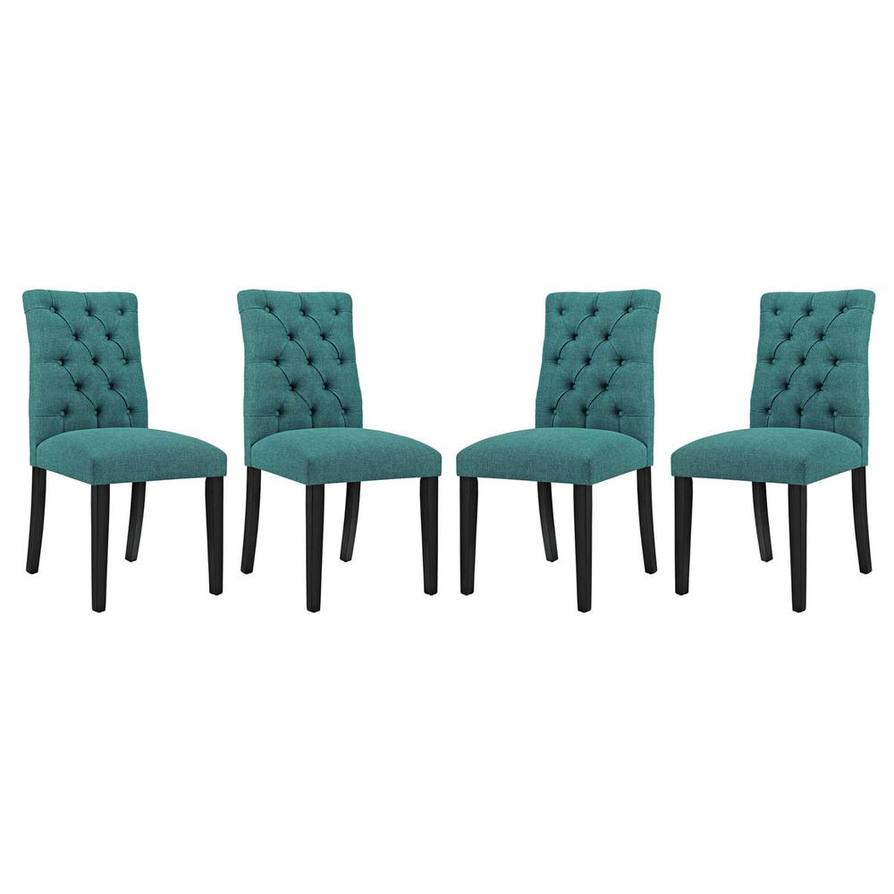 Duchess Dining Chair Fabric Set of 4 - Teal EEI-3475-TEA. The main picture.